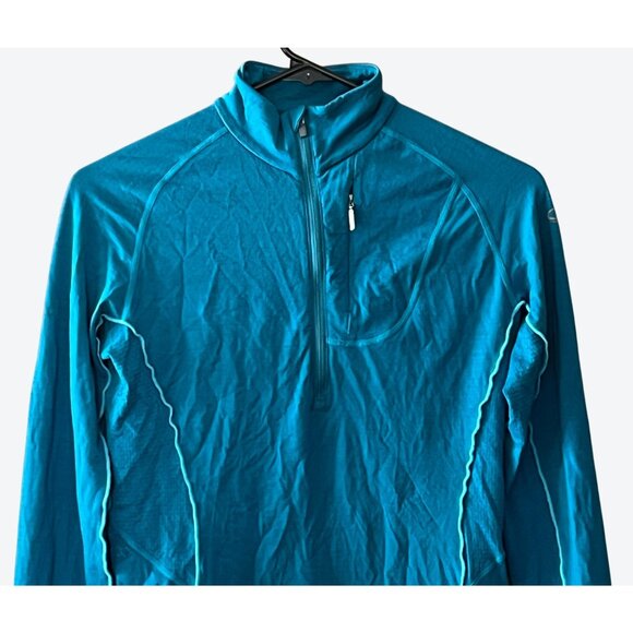 Icebreaker GT Women's XS Long Sleeve 1/4 Zip Teal Wool Blend Top - Picture 2 of 5